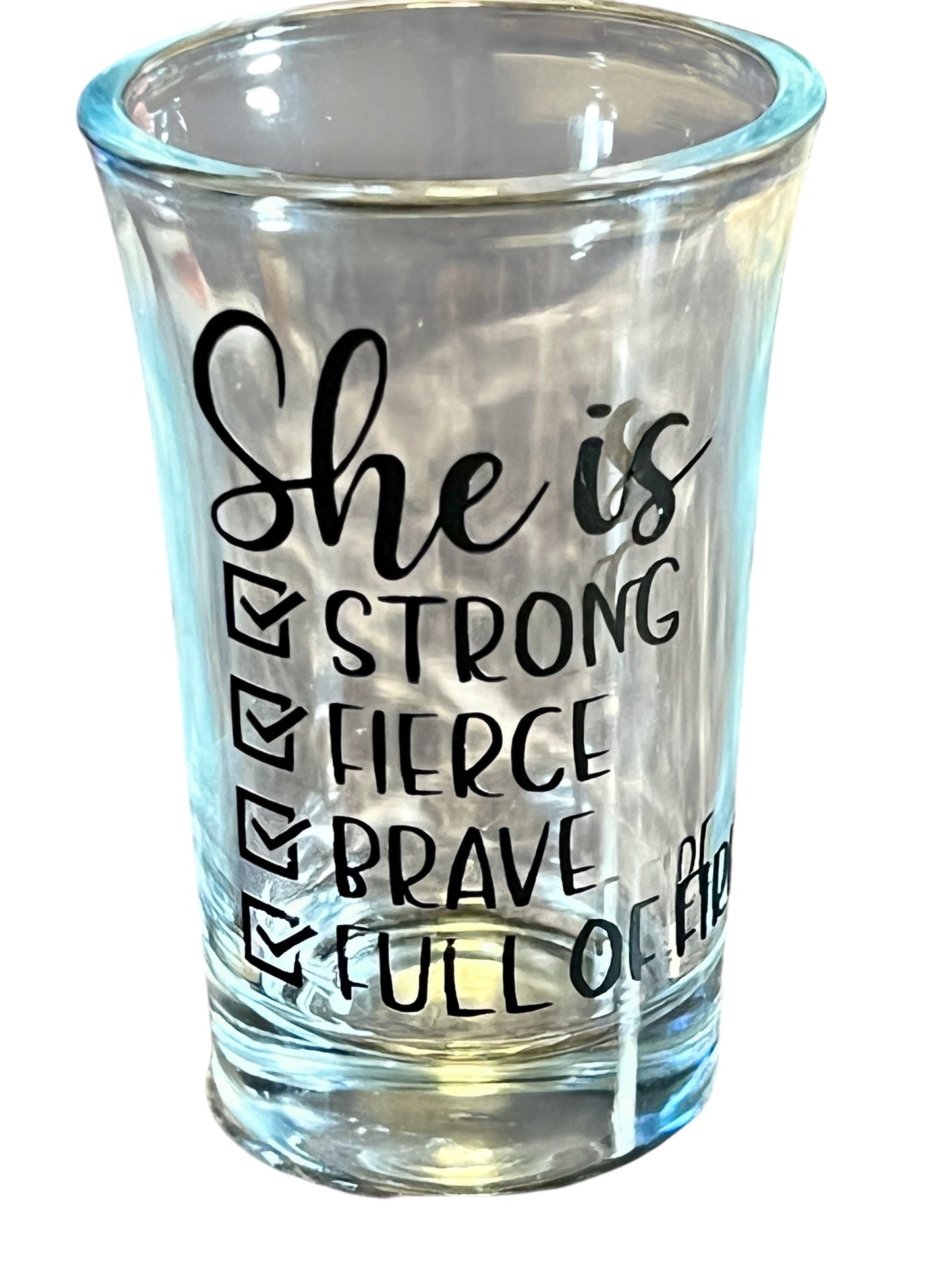 1.5 Oz - Luxe Co. By M.E. – “She Is” Checklist Shot Glass