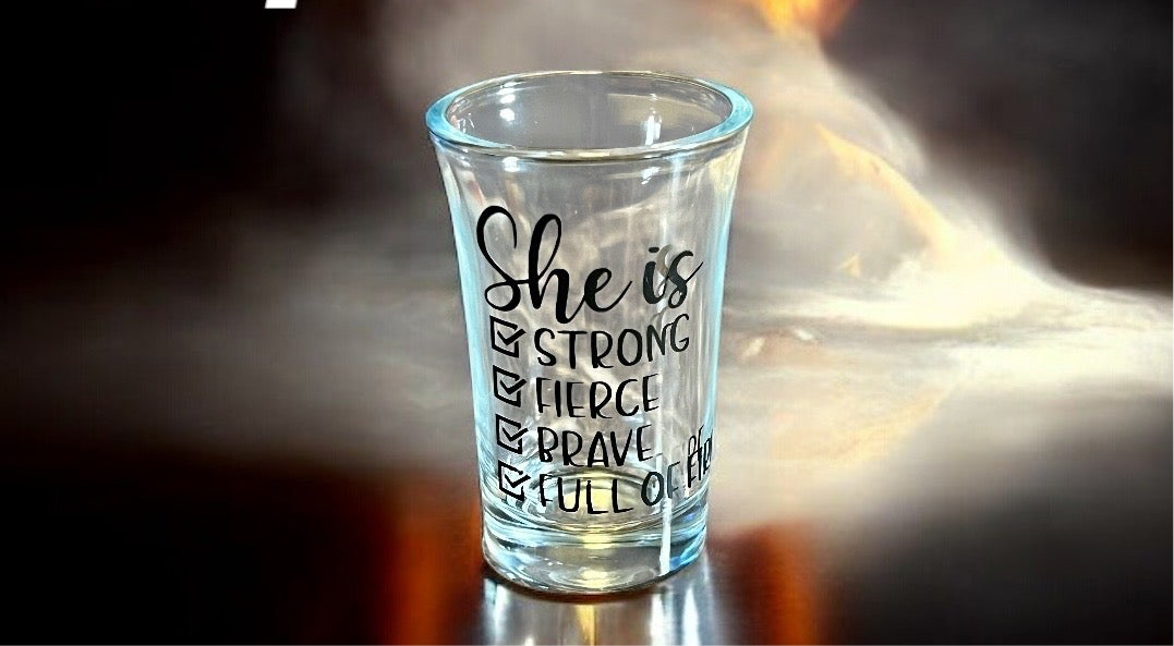 1.5 Oz - Luxe Co. By M.E. – “She Is” Checklist Shot Glass