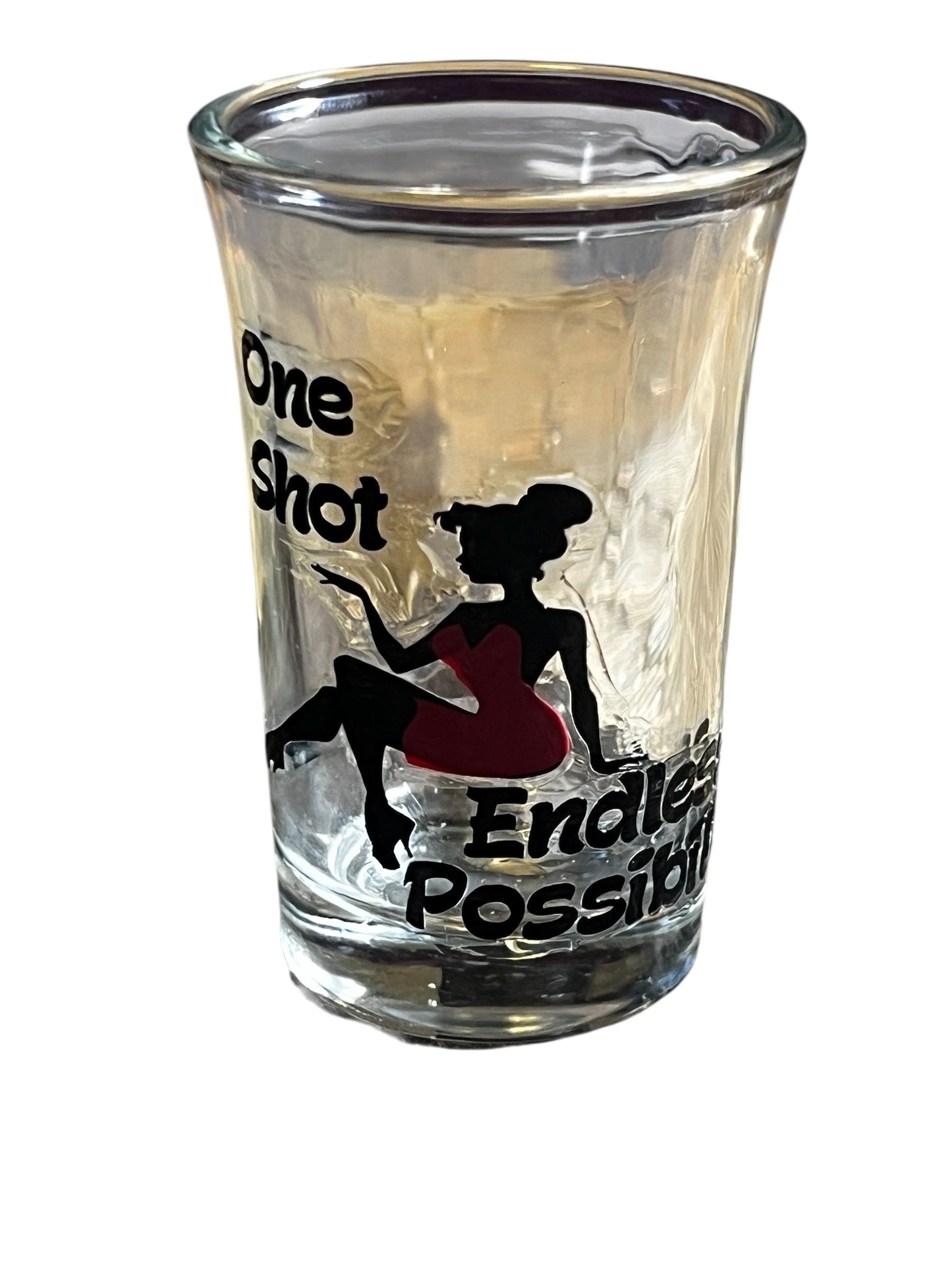 1.5 Oz Luxe Co. Shot Glass - One Shot, Endless Possibilities - THICK COATED (Set of 2)