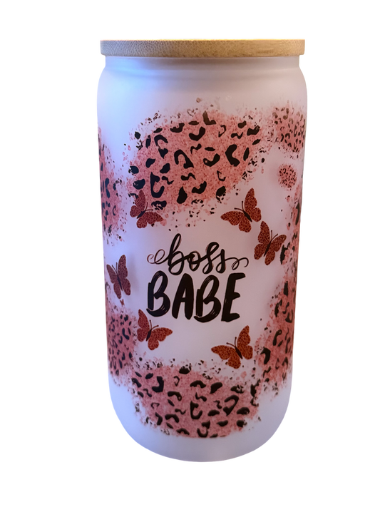 Luxe Co. By M.E. - 16oz - Boss Babe – Luxe Frosted Glass Tumbler