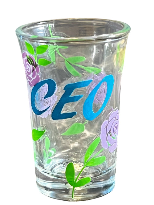 1.5 oz - Luxe Co. By M.E. - CEO Floral Shot Glass - Limited Edition COATED