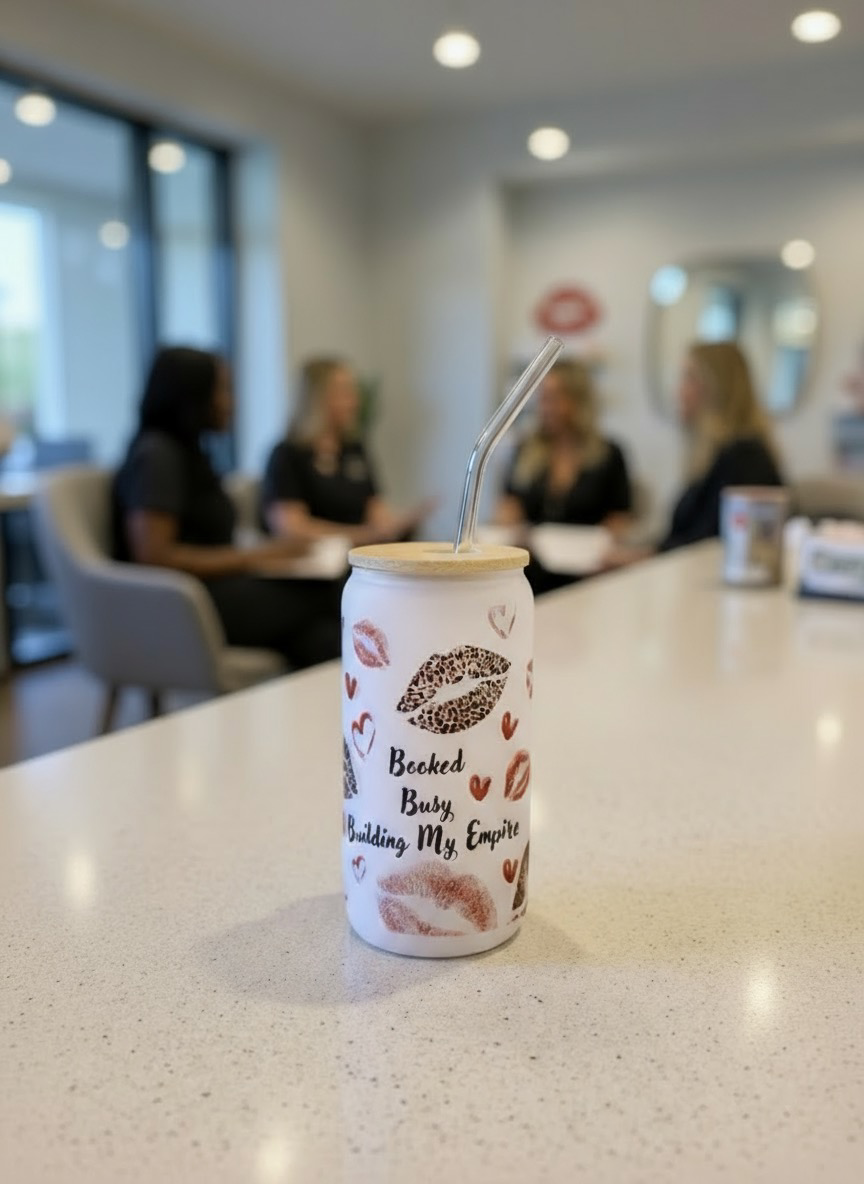 Luxe Co. By M.E. - 16oz Booked, Busy & Building My Empire – Luxe Frosted Tumbler