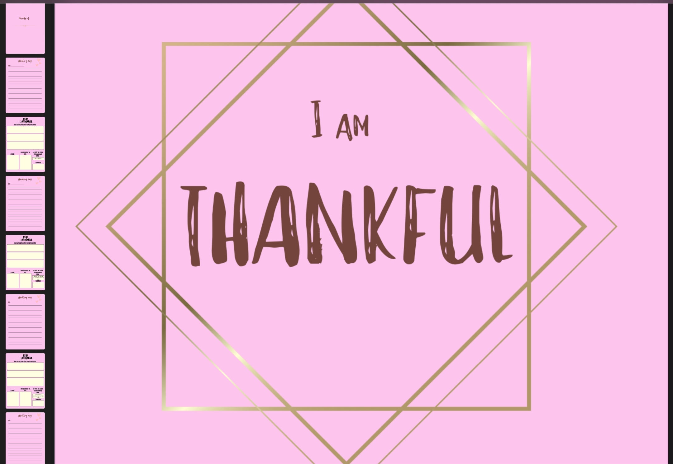 I am Thankful - Gratitude Journal with Affirmative Prompts