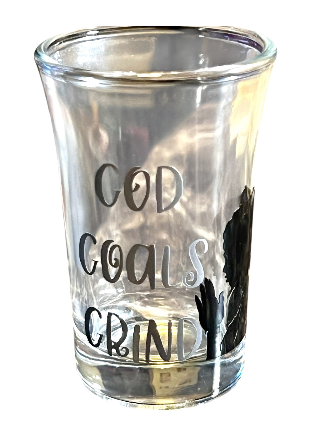 1.5 oz - Luxe Co. By M.E. - God, Goals, Grind Shot Glasses (Set of 2)