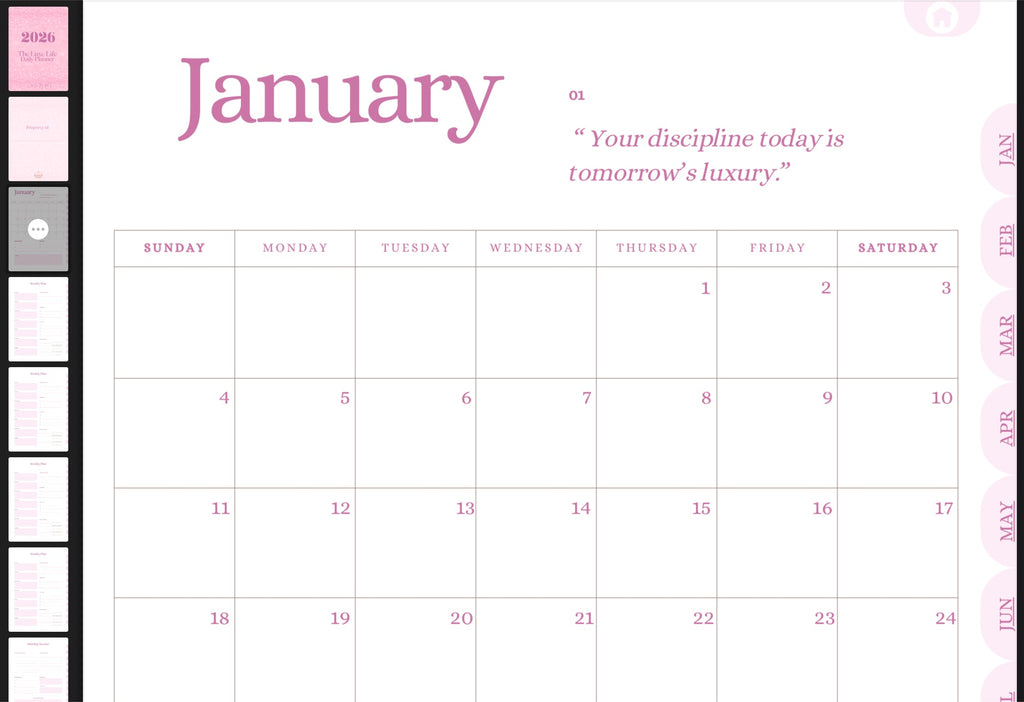 2026 Luxe Life Daily Planner - Digital or Printable Planner