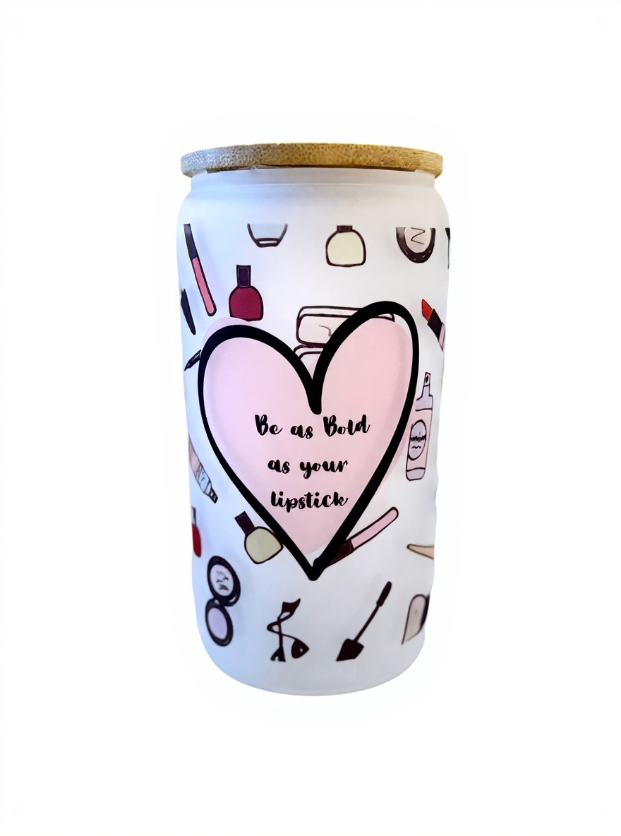 Luxe Co. By M.E. - 16oz Be As Bold As Your Lipstick – Luxe Frosted Glass Tumbler