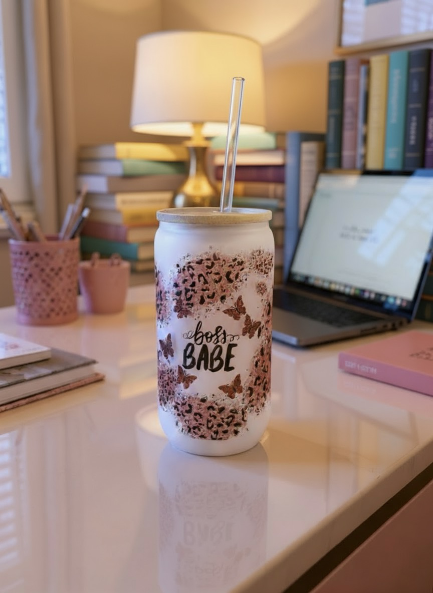 Luxe Co. By M.E. - 16oz - Boss Babe – Luxe Frosted Glass Tumbler