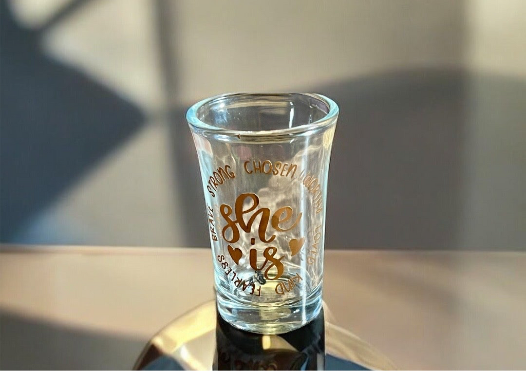 1.5 Oz - Luxe Co. By M.E. - “She Is” Shot Glass (Set of 2)