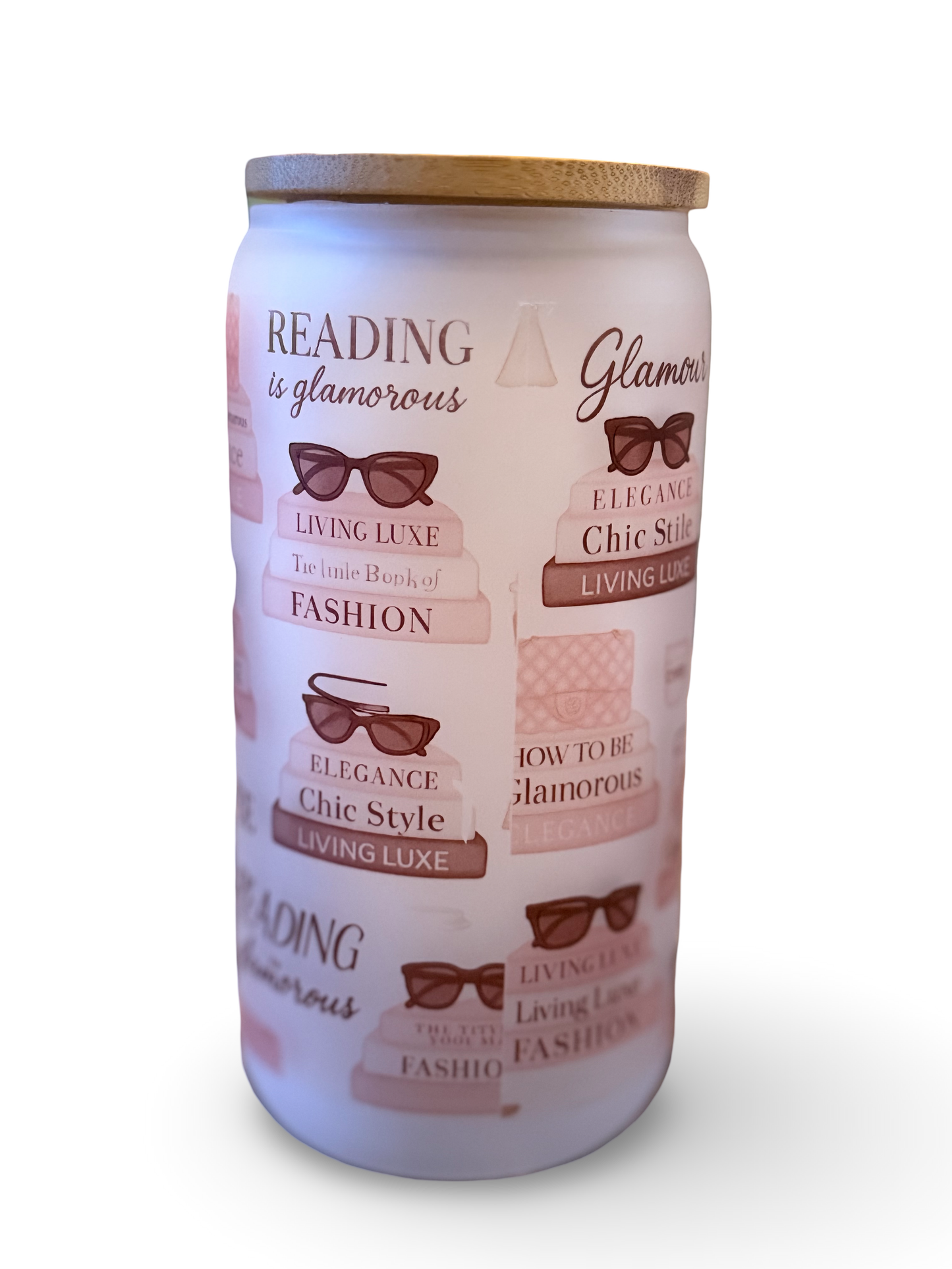 Luxe Co. By M.E. - 16oz - Reading Is Glamorous – Luxe Frosted Glass Tumbler